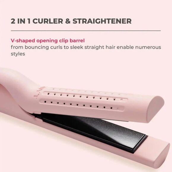 Tymo Airflow Styler 2 in 1 Hair Straightener & Curler Ceramic Flat Iron Pink EUC - Picture 10 of 11